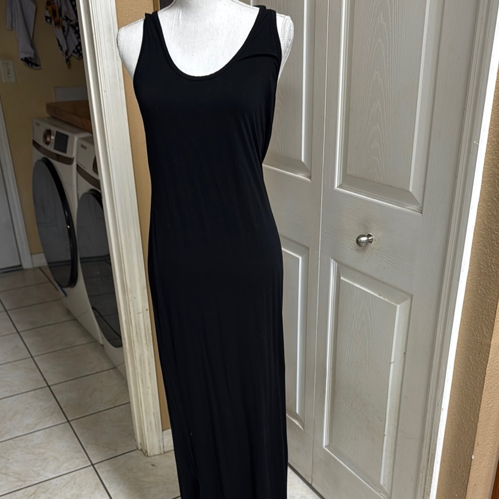 Victoria's Secret Black Sheath Maxi Dress with Scoop Neck